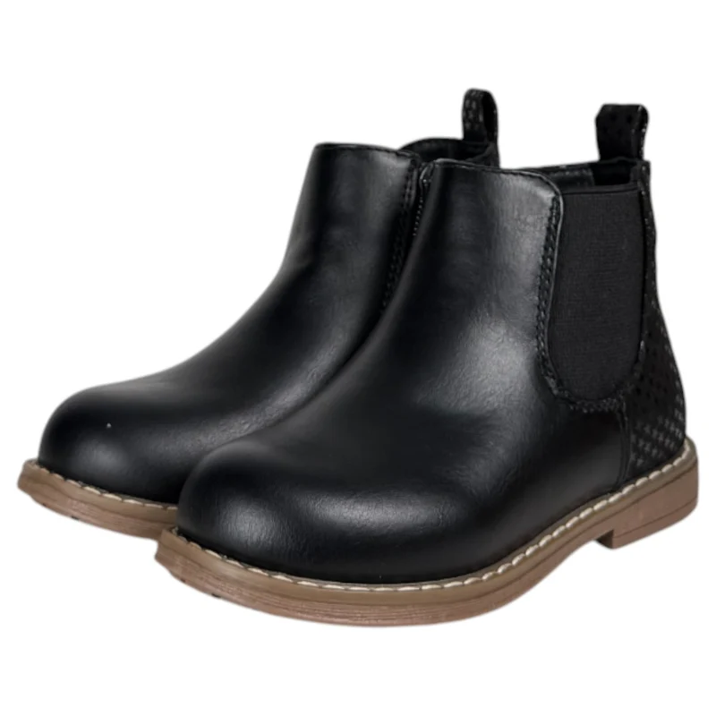 Botines Bubble Kids Elástico Glitter C1548 Negro