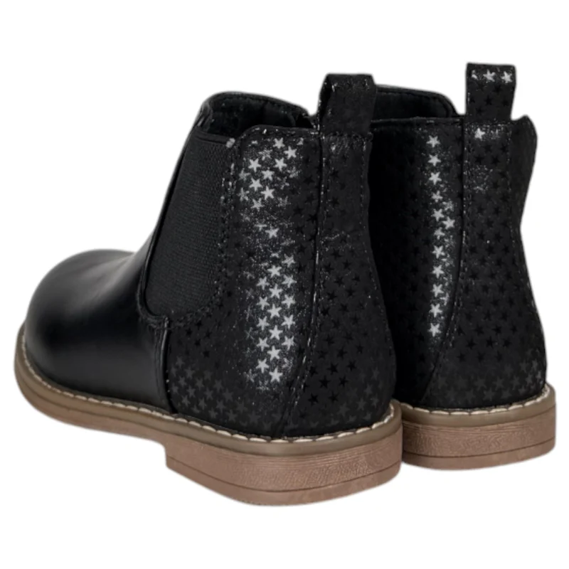 Botines Bubble Kids Elástico Glitter C1548 Negro