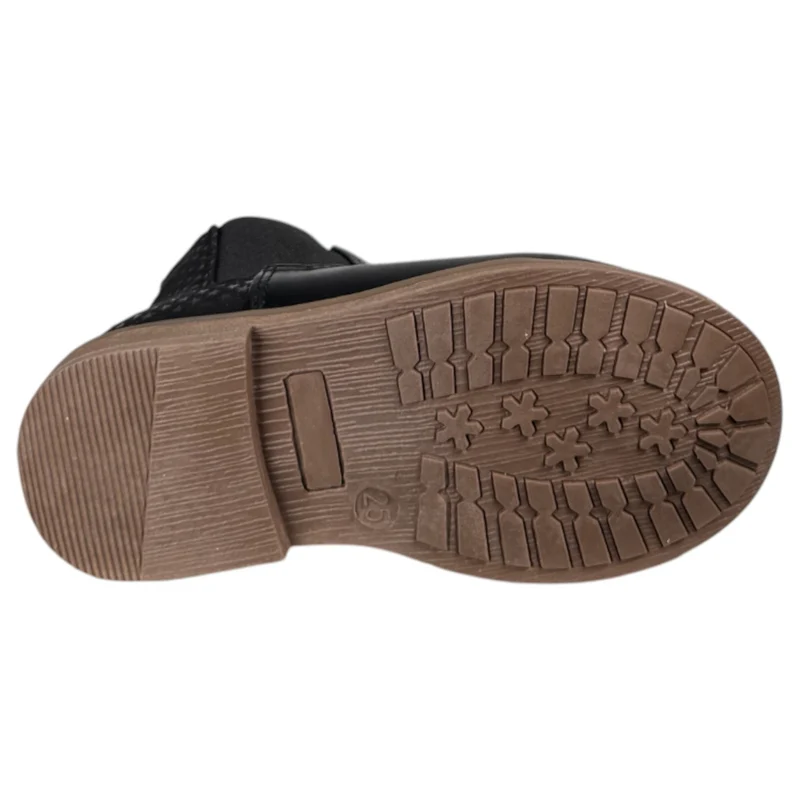 Botines Bubble Kids Elástico Glitter C1548 Negro
