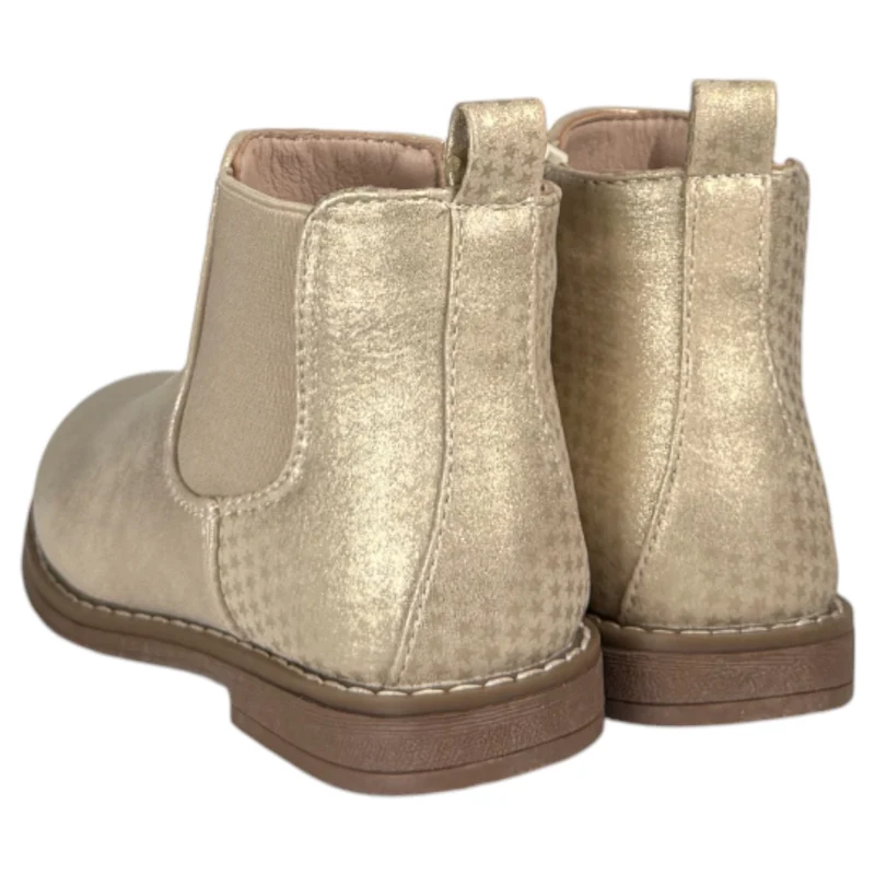 Botines Bubble Kids Elástico Glitter C1548 Oro
