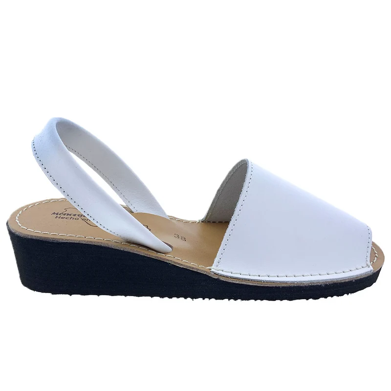 Sandalias Menorquinas Cuña Blanco