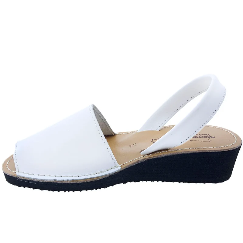 Sandalias Menorquinas Cuña Blanco