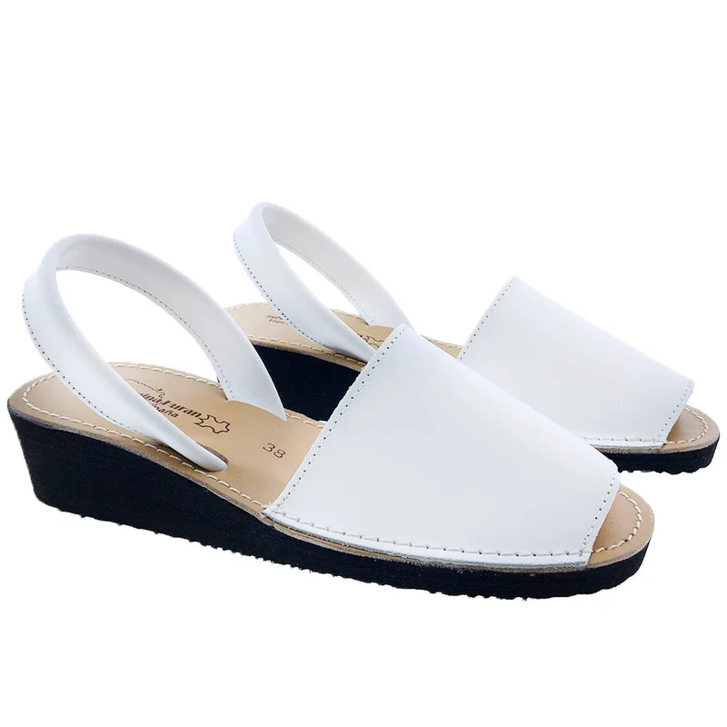 Sandalias Menorquinas Cuña Blanco