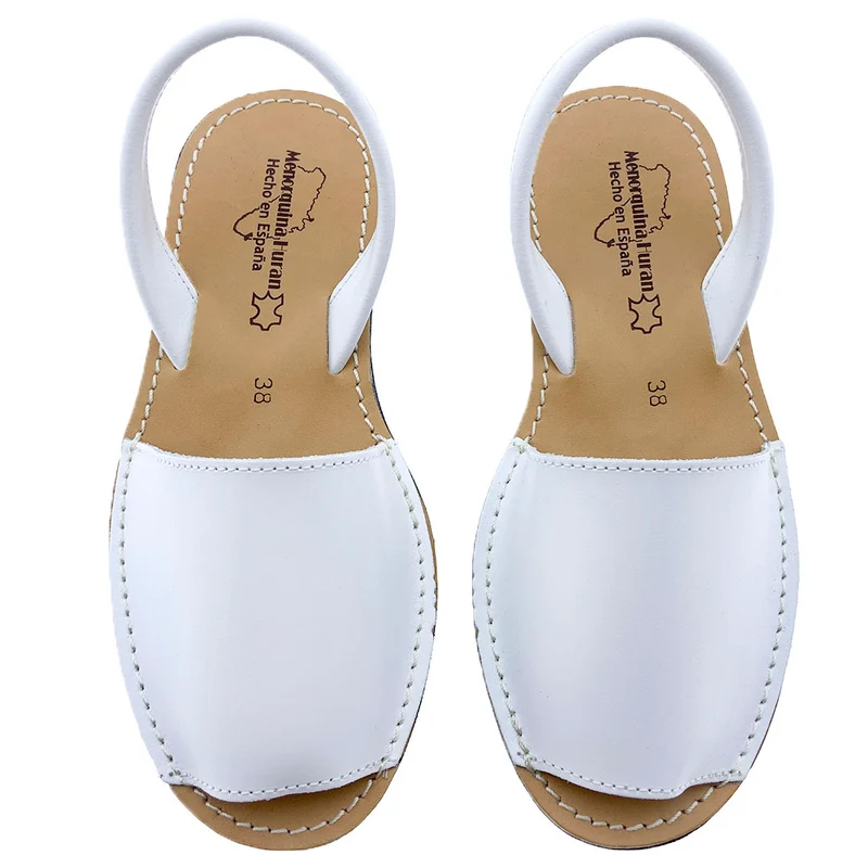 Sandalias Menorquinas Cuña Blanco