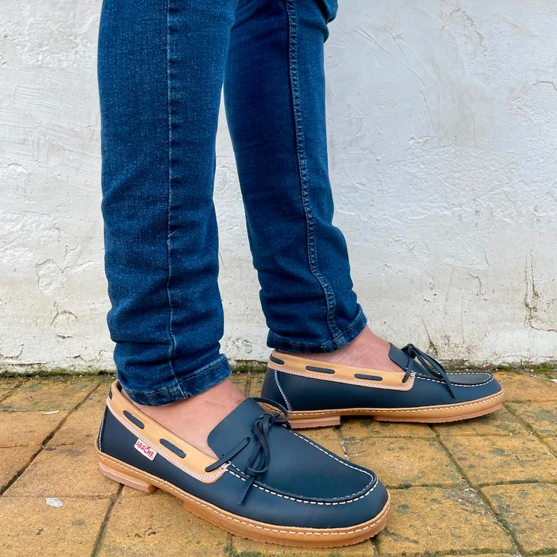Zapatos Apache 414B Marino-Cuero Viejo