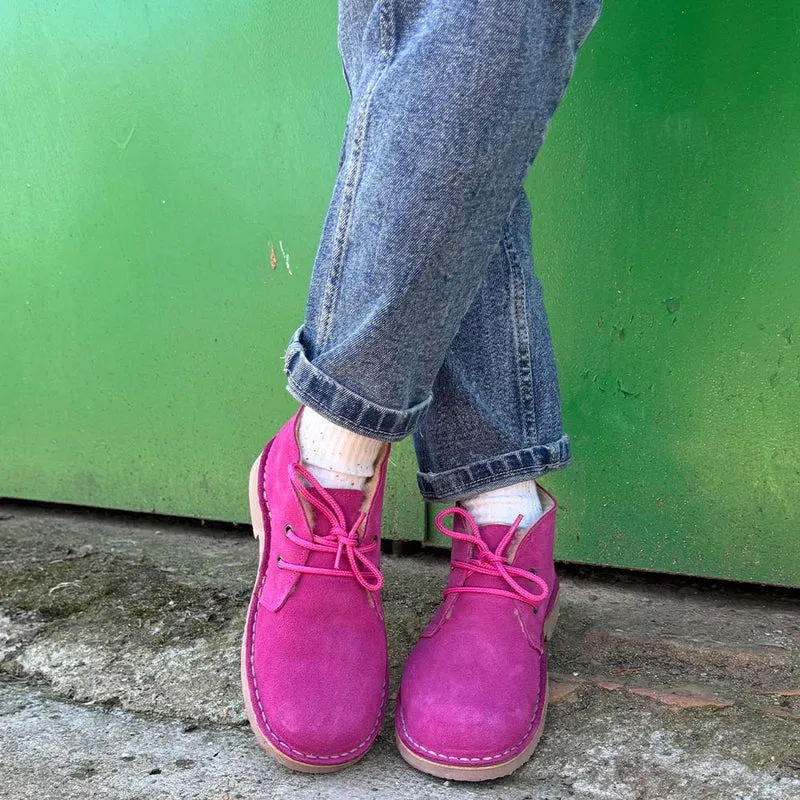 Botas Pisamierdas Fucsia Borreguito