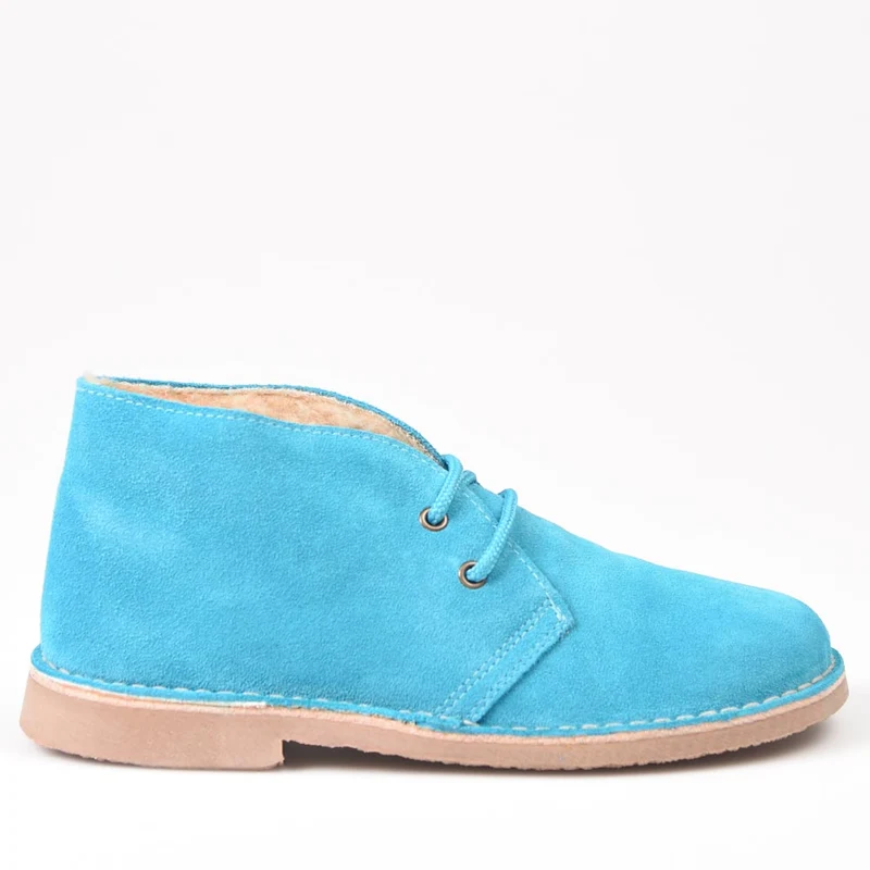Botas Pisamierdas Turquesa Borreguito