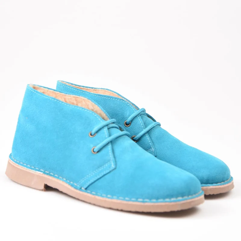 Botas Pisamierdas Turquesa Borreguito
