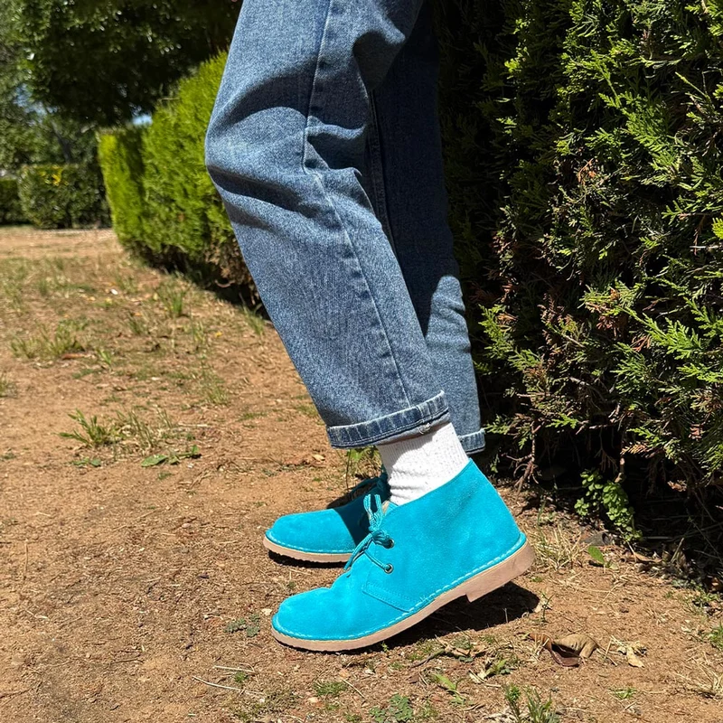 Botas Pisamierdas Turquesa Borreguito
