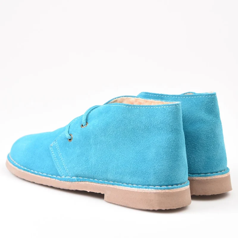Botas Pisamierdas Turquesa Borreguito