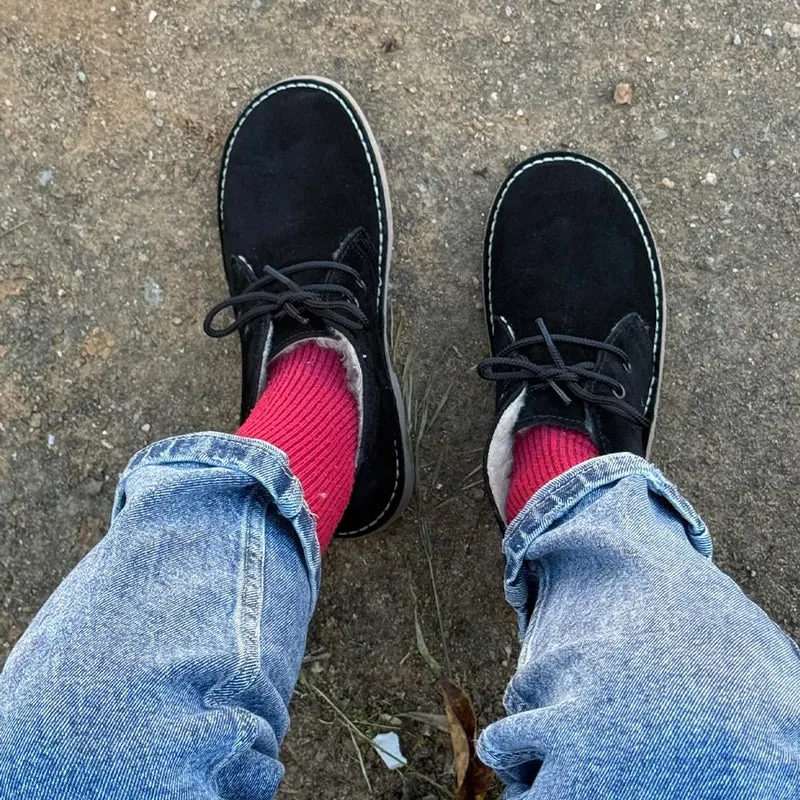 Botas Pisamierdas Negro Borreguito