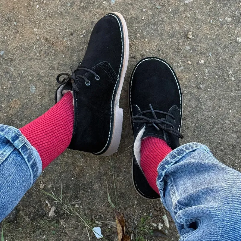 Botas Pisamierdas Negro Borreguito