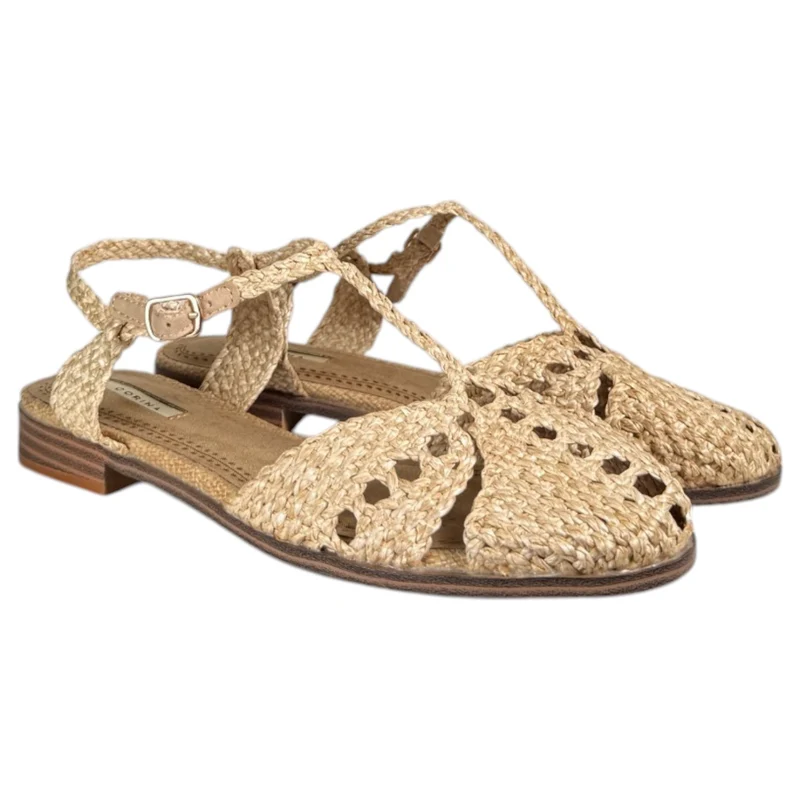 Sandalias Corina Puntera Trenzada M6391 Natural