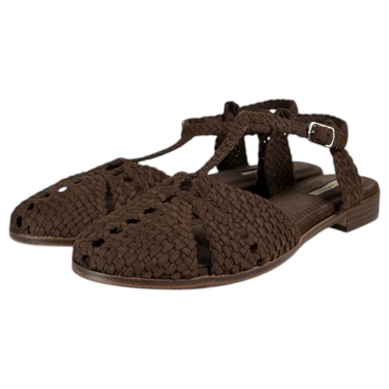 Sandalias Corina Puntera Trenzada M6391 Café