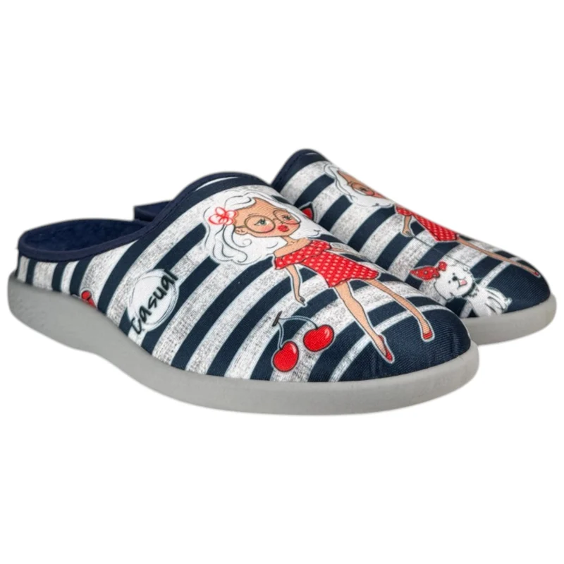 Zapatillas de Casa Flossy Chica Rayas 26-343 Marino
