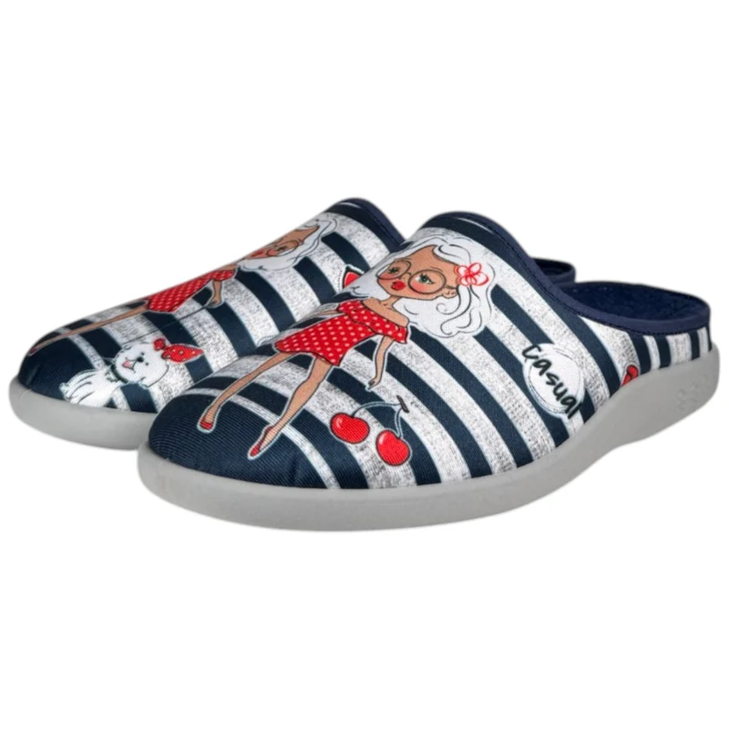 Zapatillas de Casa Flossy Chica Rayas 26-343 Marino