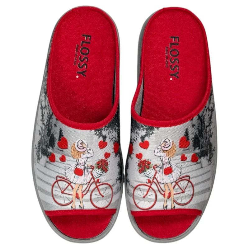 Zapatillas de Casa Flossy Chica Bici 26-349 Rojo