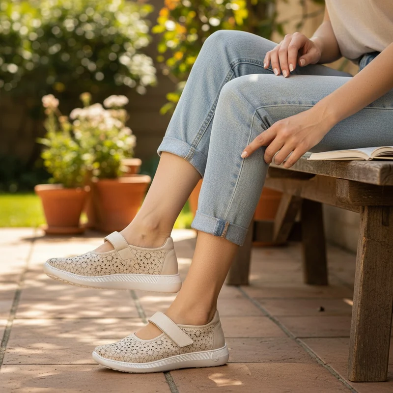 Zapatos Merceditas Plumaflex 3724 Piedra