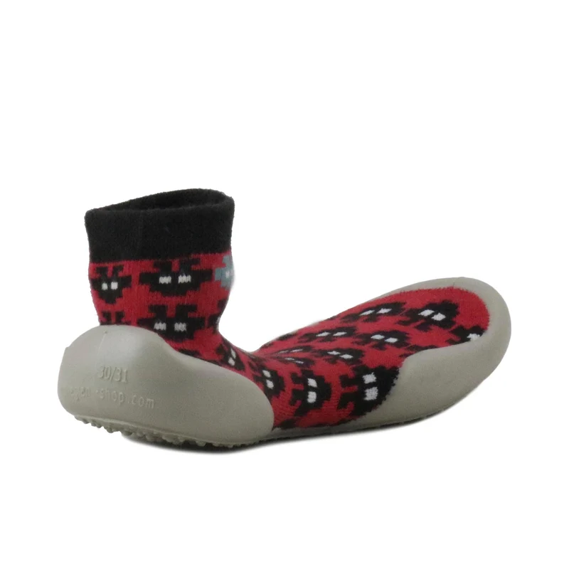 Zapatilla casa negro/rojo E832F Collégien