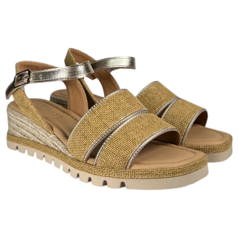 Sandalias de Esparto Paseart Cuña SR/ES938 Mostaza