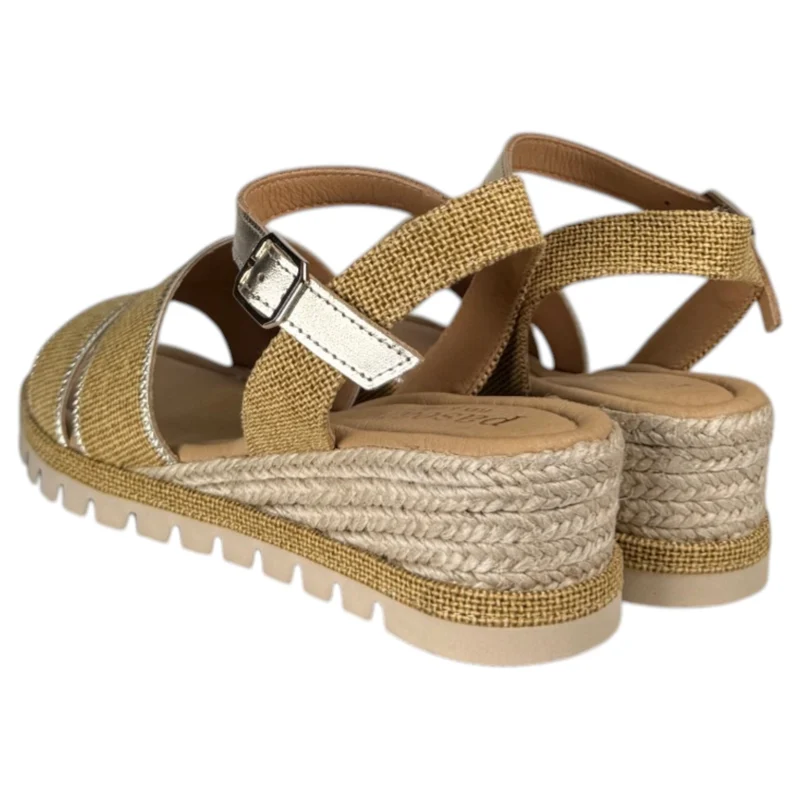 Sandalias de Esparto Paseart Cuña SR/ES938 Mostaza