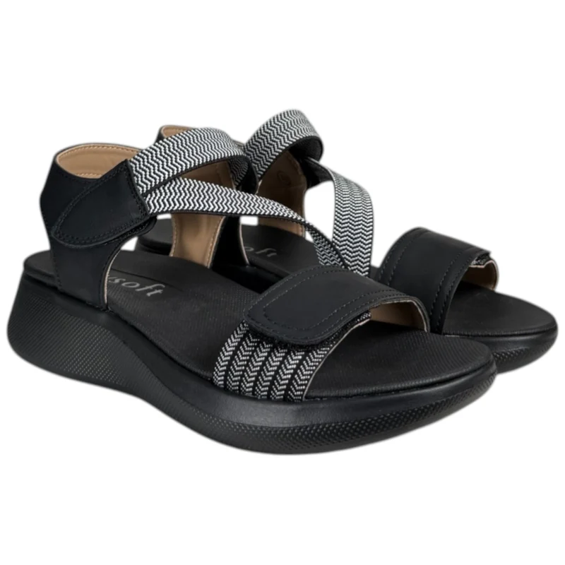 Sandalias Mysoft Elásticos 26M362 Negro