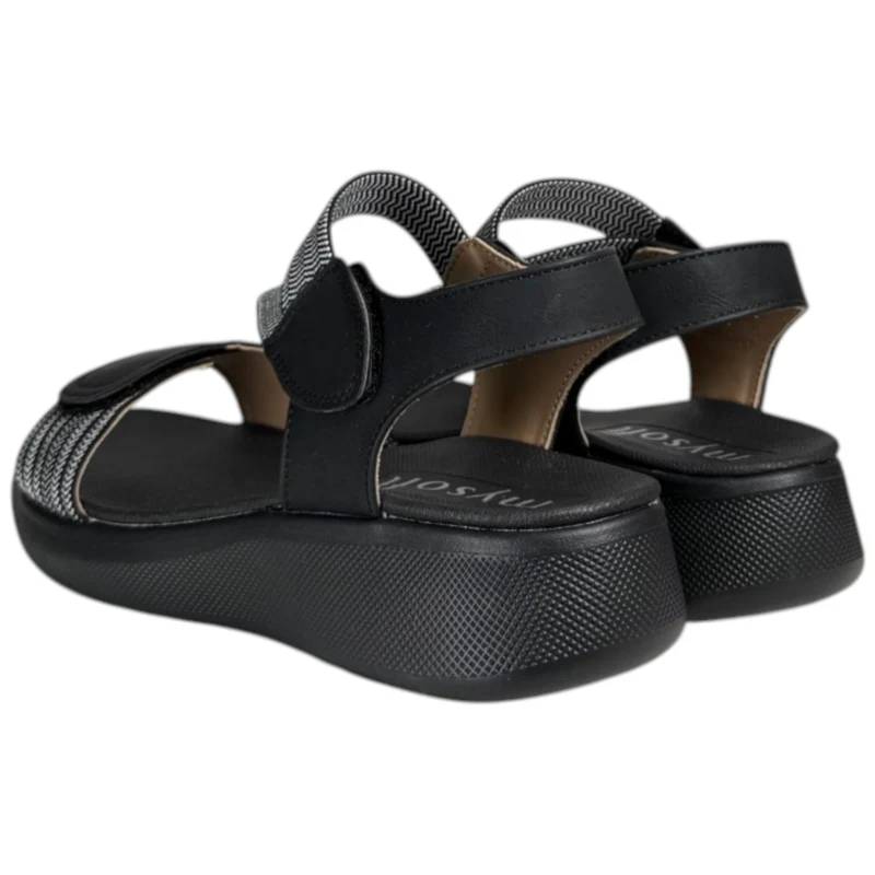 Sandalias Mysoft Elásticos 26M362 Negro