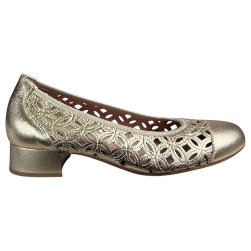 Zapatos Pitillos Bailarina Troquelada 11120 Oro