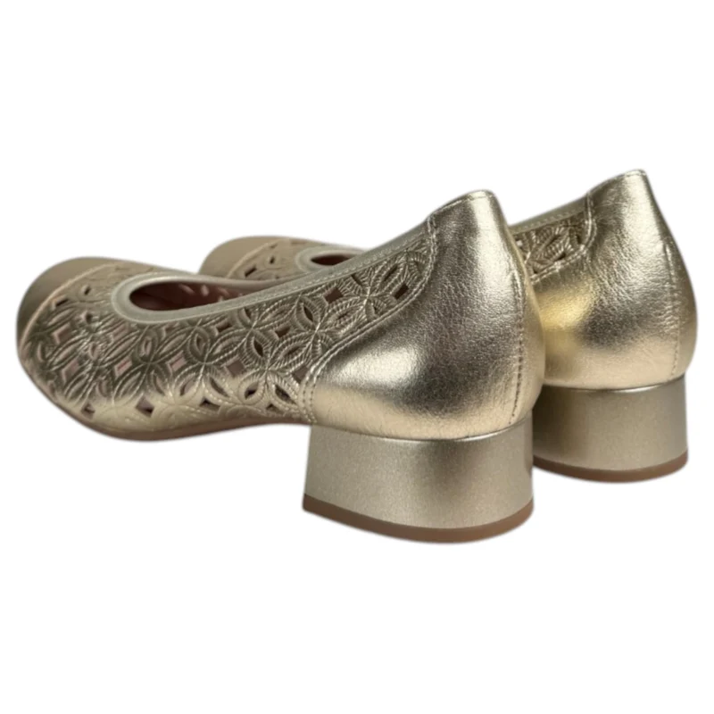 Zapatos Pitillos Bailarina Troquelada 11120 Oro