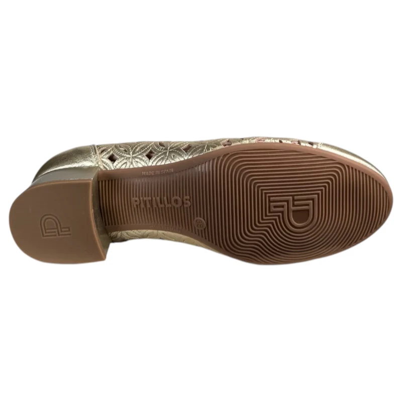Zapatos Pitillos Bailarina Troquelada 11120 Oro