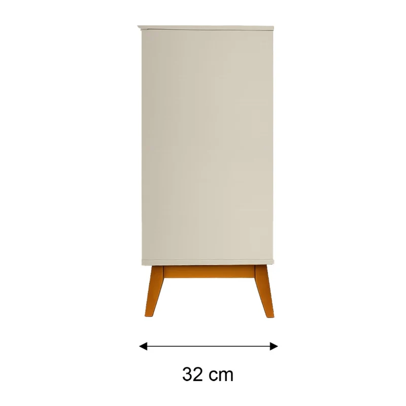 Tokoa Mesa Auxiliar con Estantes y Vineras 50cm Off White (44120)
