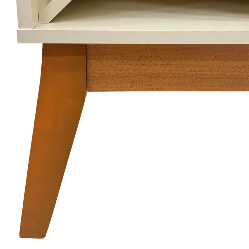 Tokoa Mesa Auxiliar con Estantes y Vineras 50cm Off White (44120)