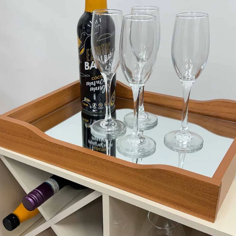 Tokoa Mesa Auxiliar con Estantes y Vineras 50cm Off White (44120)
