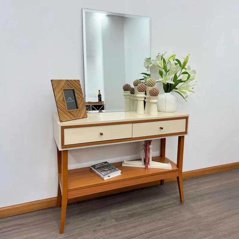 Tokoa Mesa de Entrada MDF con 2 Gavetas 105cm Off White (87613)