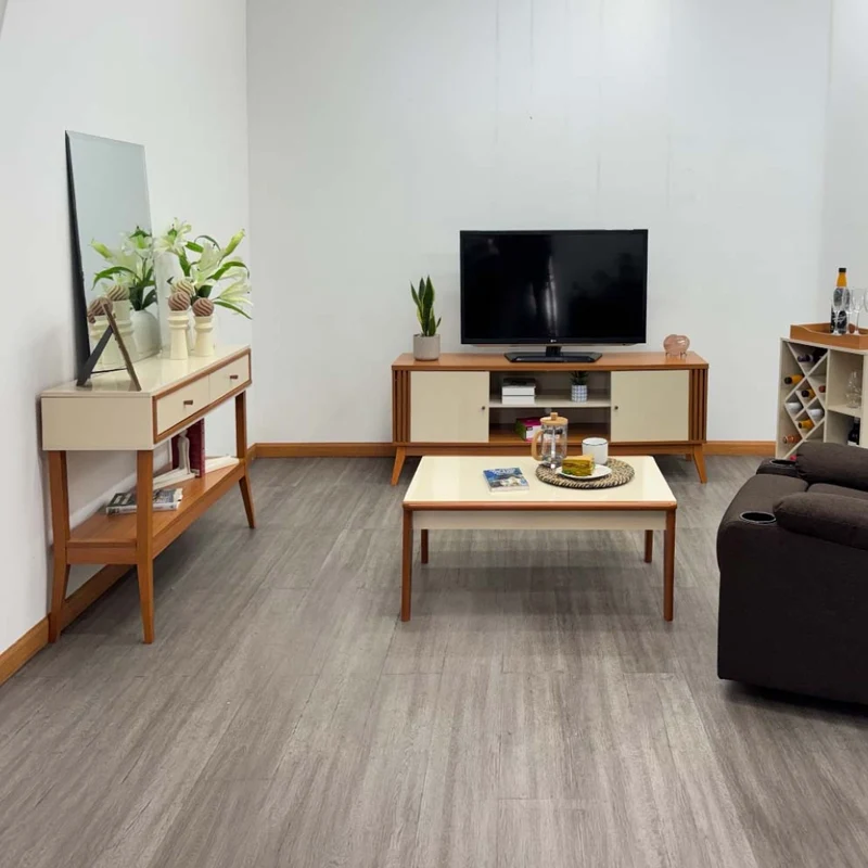 Tokoa Mesa para TV con 2 Puertas y Estantes 160cm Off White (776176)