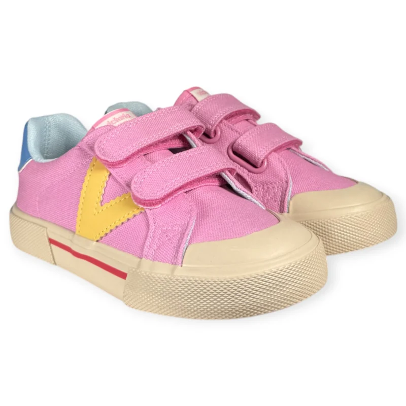 Zapatillas Victoria Tribu Minimalista Tiras Lona 1355103 Rosa
