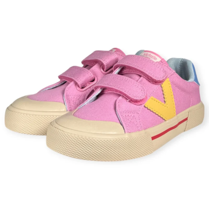 Zapatillas Victoria Tribu Minimalista Tiras Lona 1355103 Rosa