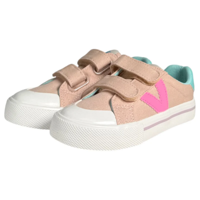 Zapatillas Victoria Tribu Basket Tiras Lona y Neón 1065195 Rosa
