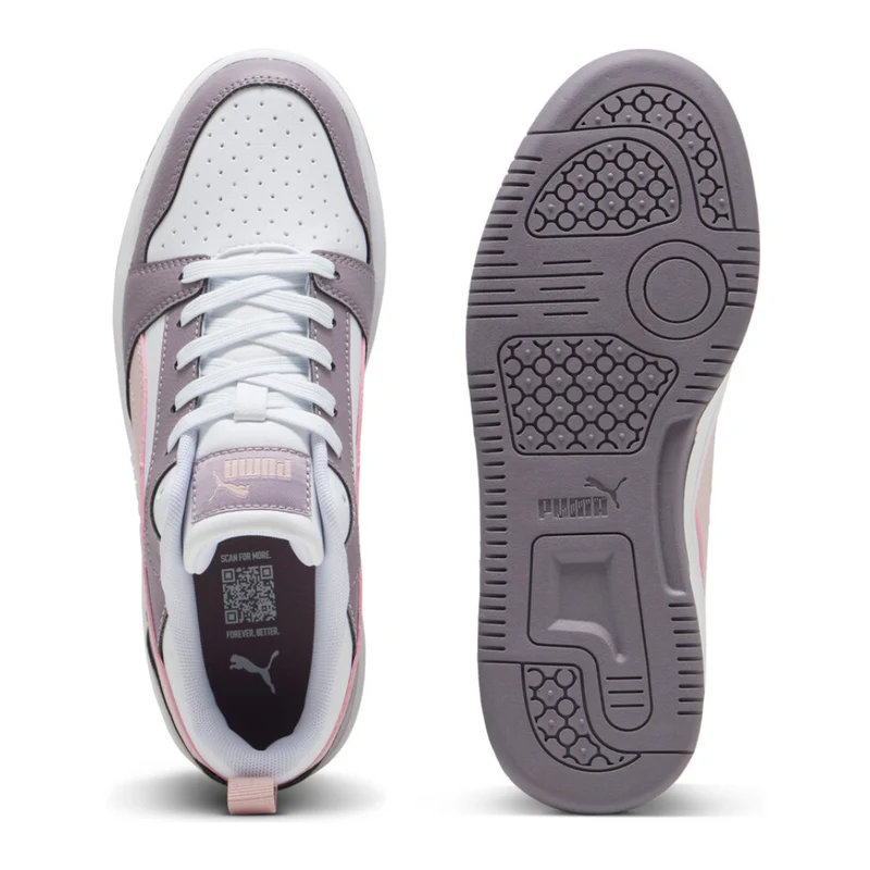 Puma Tenis Rebound V6 Low Blanco/Lila/Rosa, para Mujer