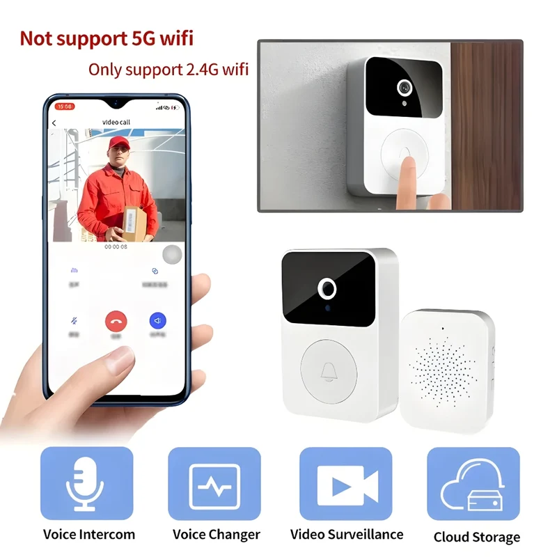 Miomu Timbre Inteligente Inalámbrico con Grabación de Video