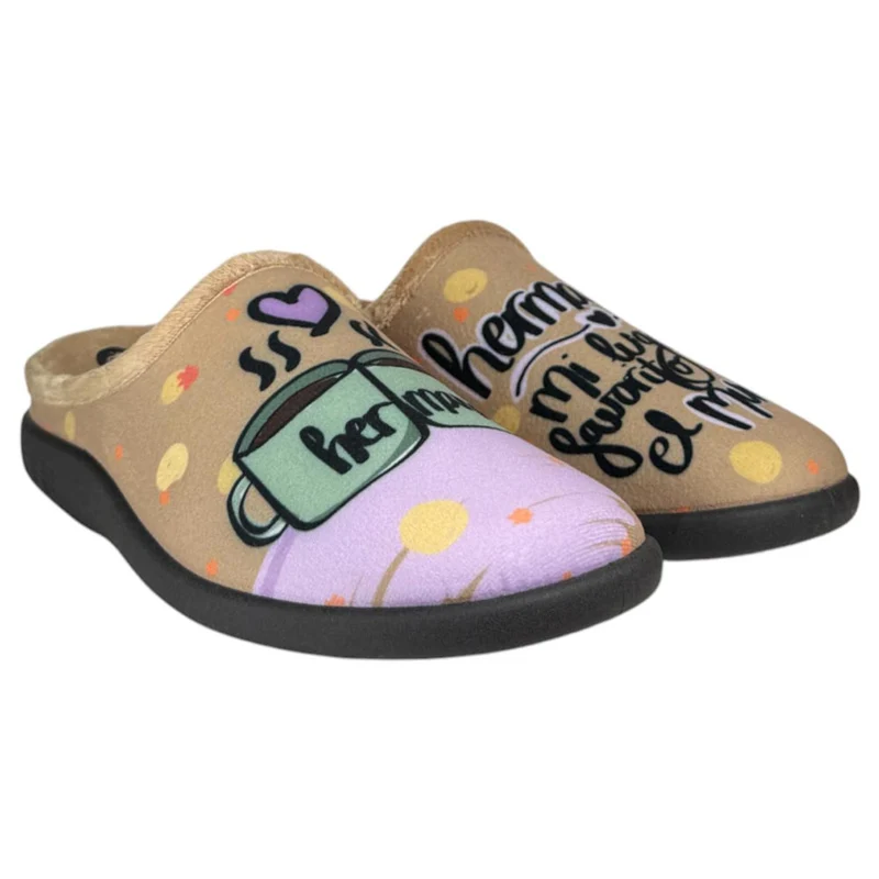 Zapatillas de Casa La Valenciana Hermana 26-355 Beig