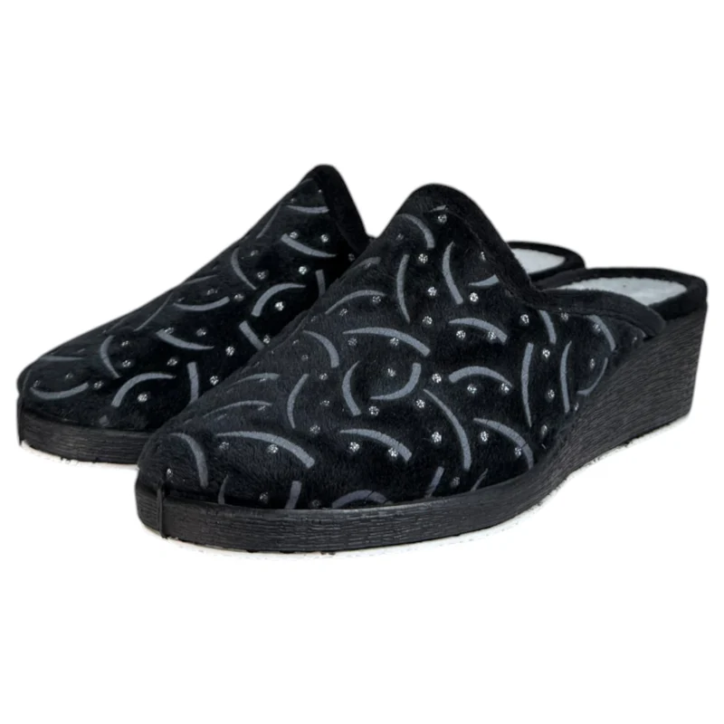 Zapatillas de Casa Natalia Gil Cuña Estampado 2405 Negro