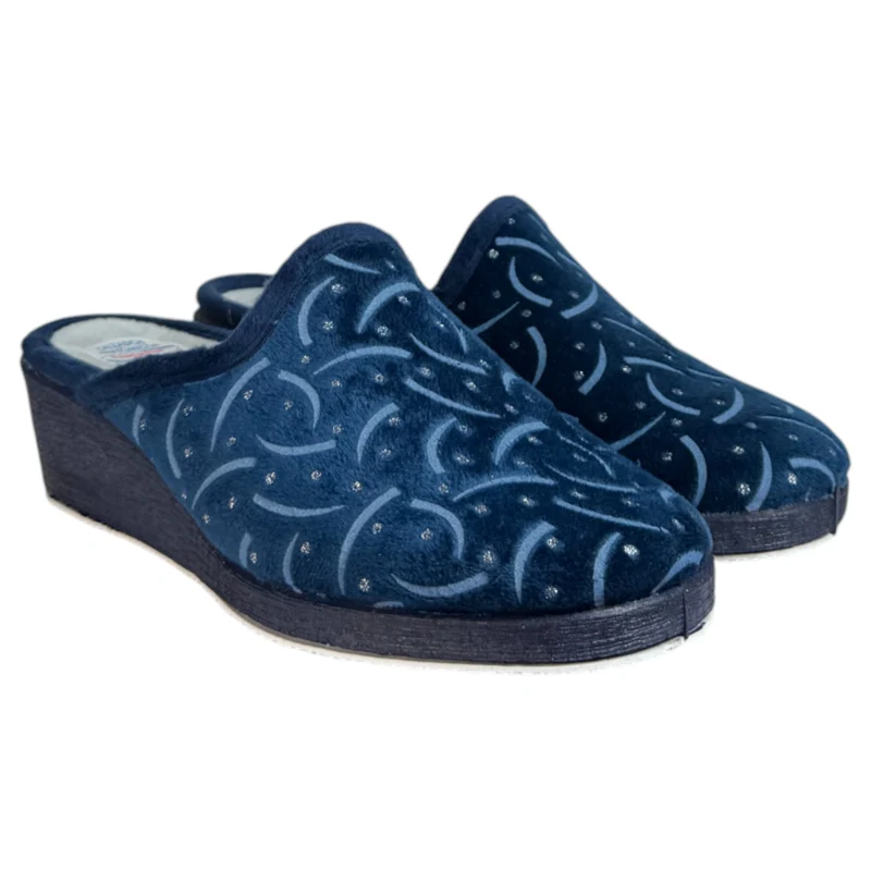 Zapatillas de Casa Natalia Gil Cuña Estampado 2405 Marino