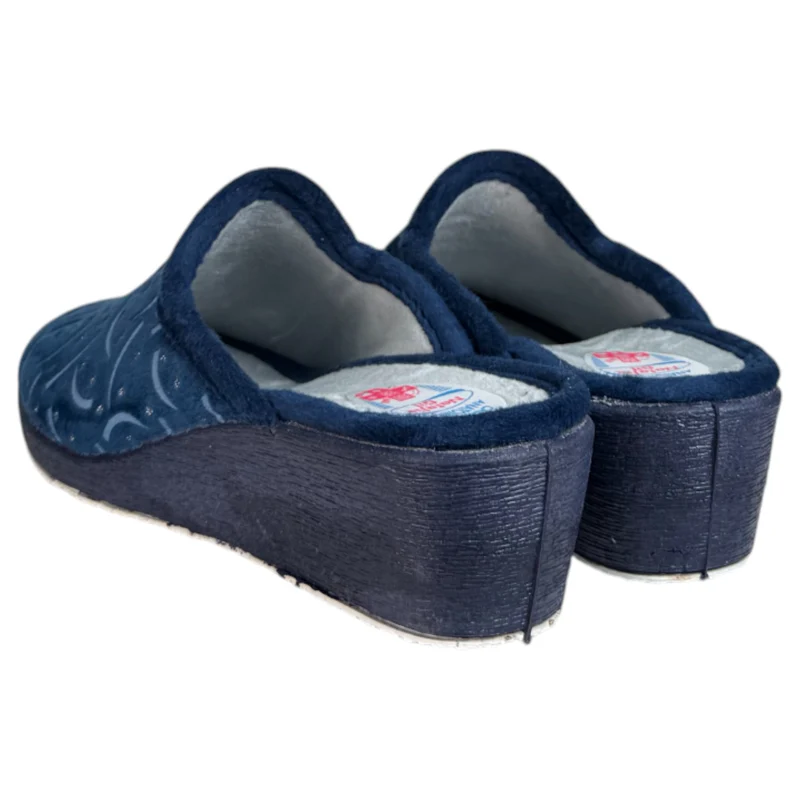 Zapatillas de Casa Natalia Gil Cuña Estampado 2405 Marino