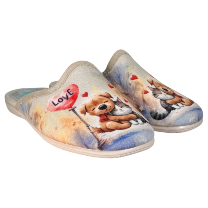 Zapatillas de Casa Natalia Gil Perrito Love 5006 Beig
