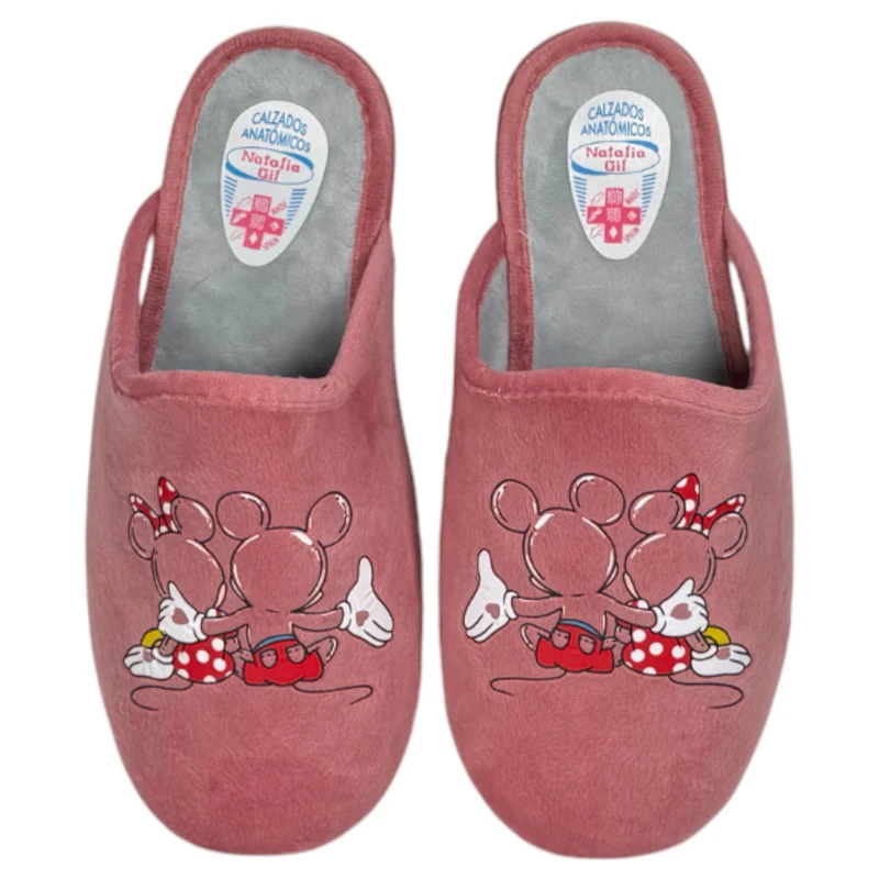 Zapatillas de Casa Natalia Gil Mickey & Minnie 4004 Malva