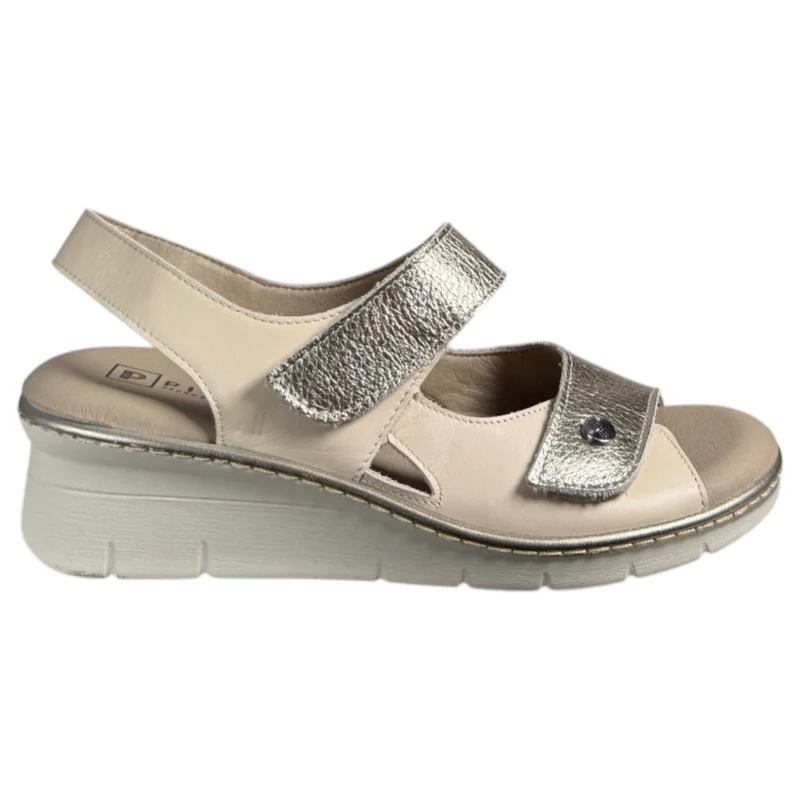 Sandalias Pitillos Plantilla Extraíble Velcros 11010 Crema