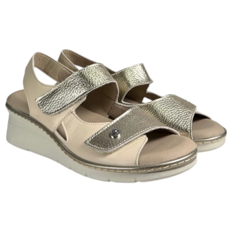 Sandalias Pitillos Plantilla Extraíble Velcros 11010 Crema