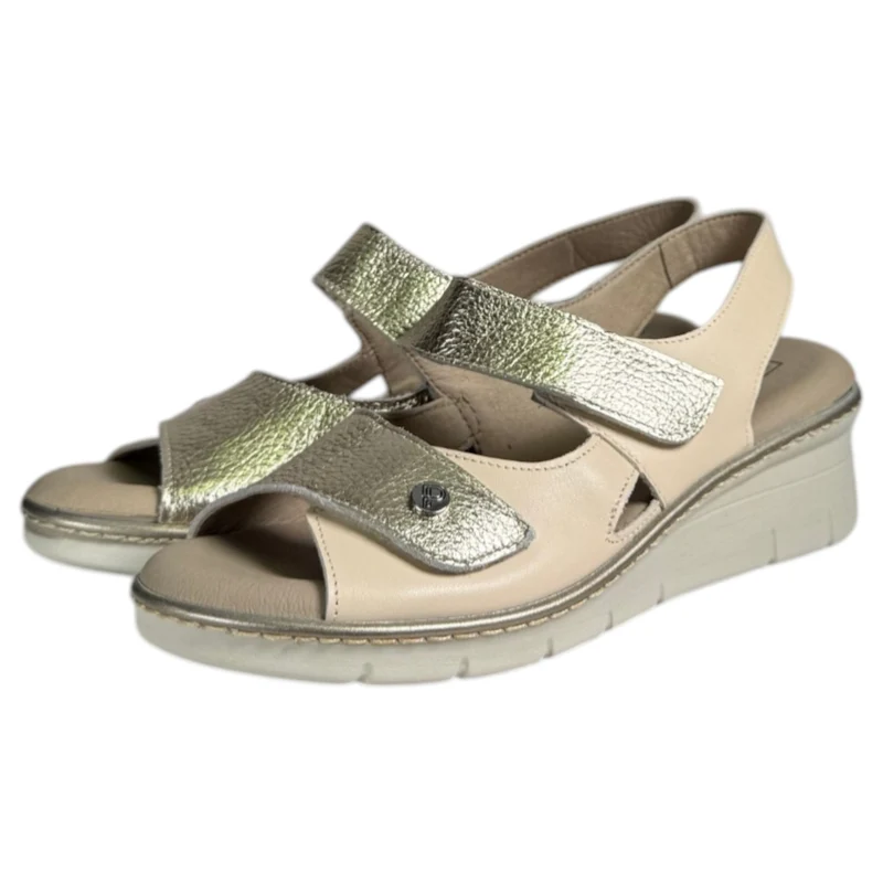 Sandalias Pitillos Plantilla Extraíble Velcros 11010 Crema
