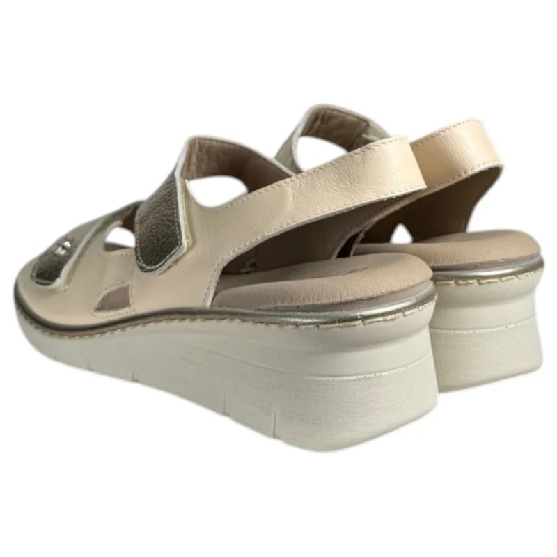 Sandalias Pitillos Plantilla Extraíble Velcros 11010 Crema